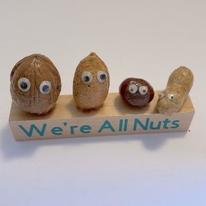 Novelty, gag, gift, handmade. For the nut in your life.